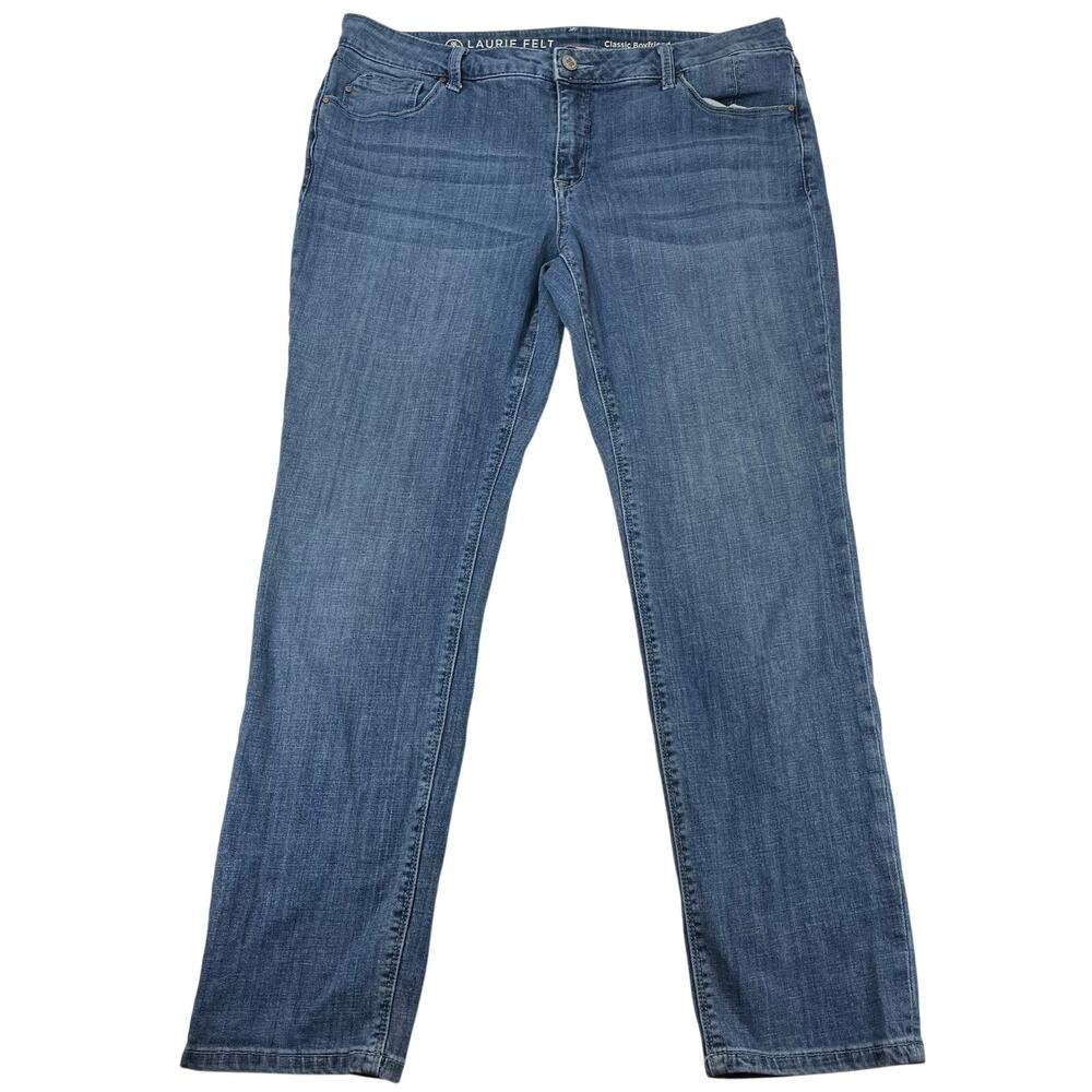Laurie Felt Classic Boyfriend Jeans Vital Stretch Blue Size 14 Women's Denim